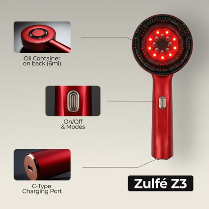 Zulfé Z3 - 3 in 1 Scalp Massager with Red Light Therapy