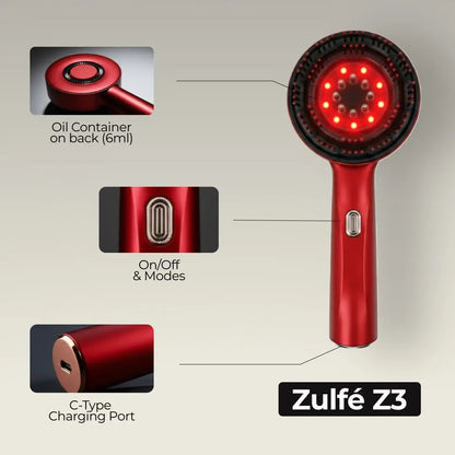 Zulfein Z3 - 3 in 1 Scalp Massager with Red Light Therapy