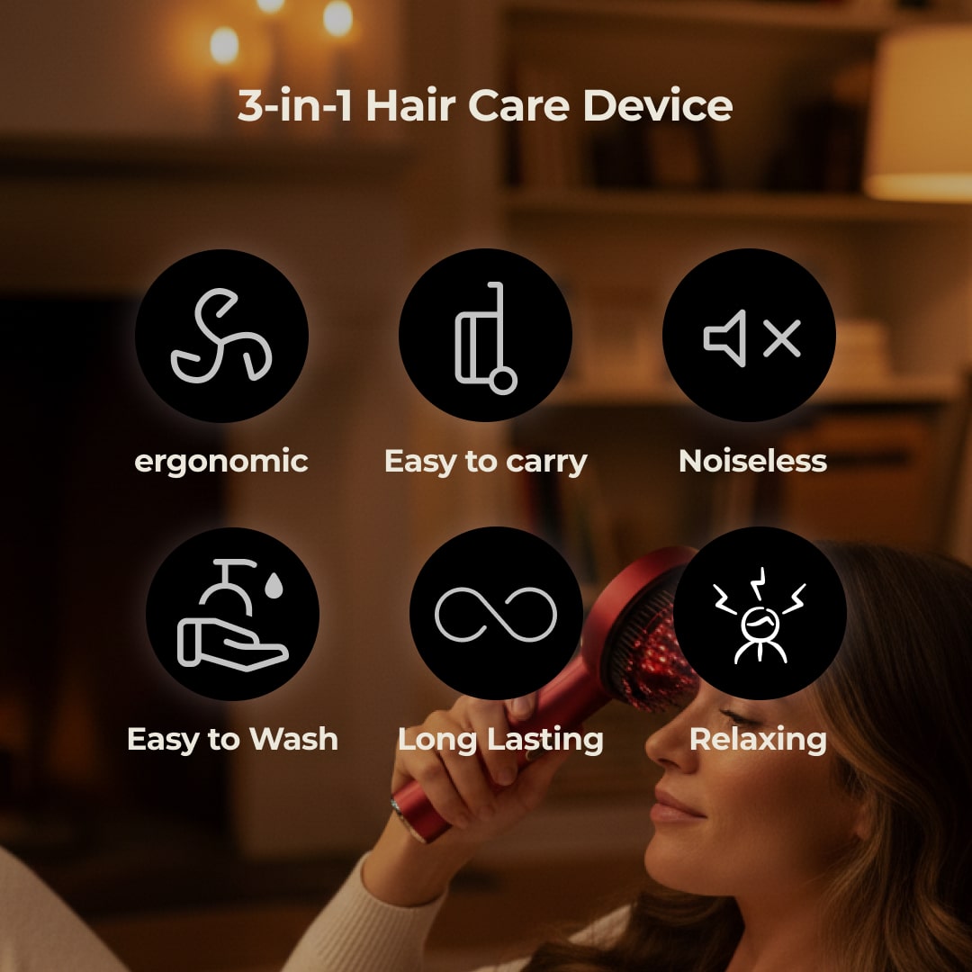 Zulfé Z3 - 3 in 1 Scalp Massager with Red Light Therapy
