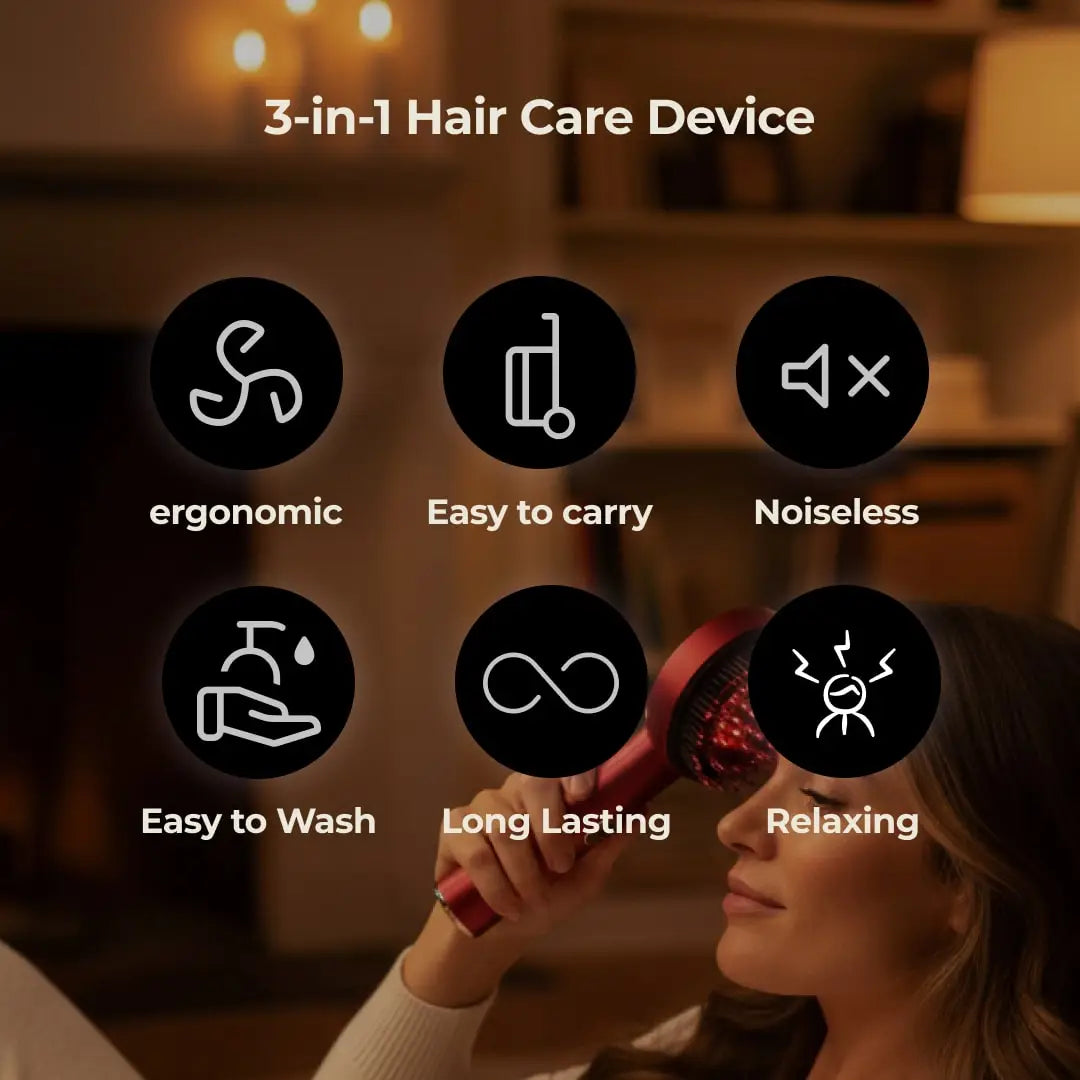 Zulfé Z3 - 3 in 1 Scalp Massager with Red Light Therapy