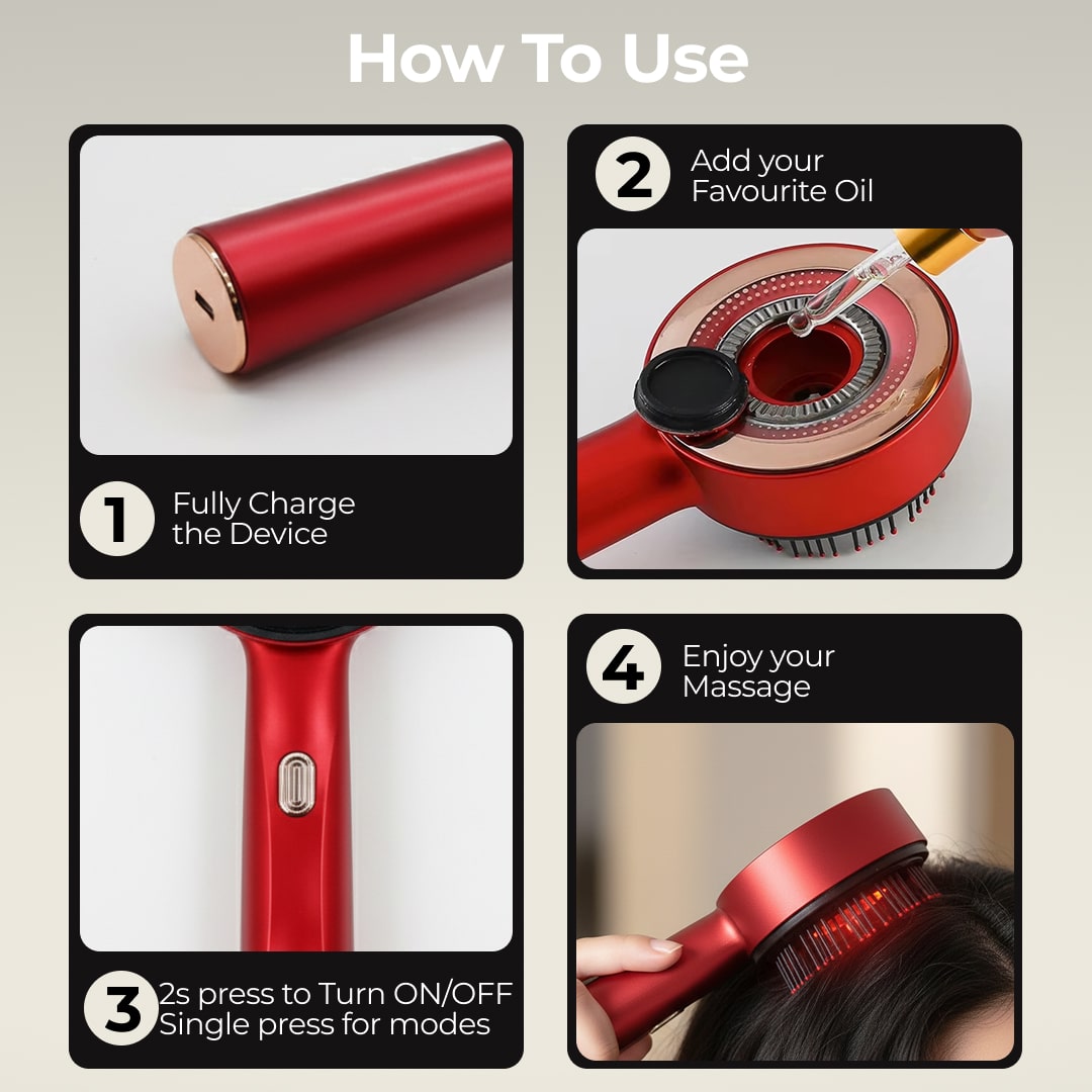 Zulfé Z3 - 3 in 1 Scalp Massager with Red Light Therapy