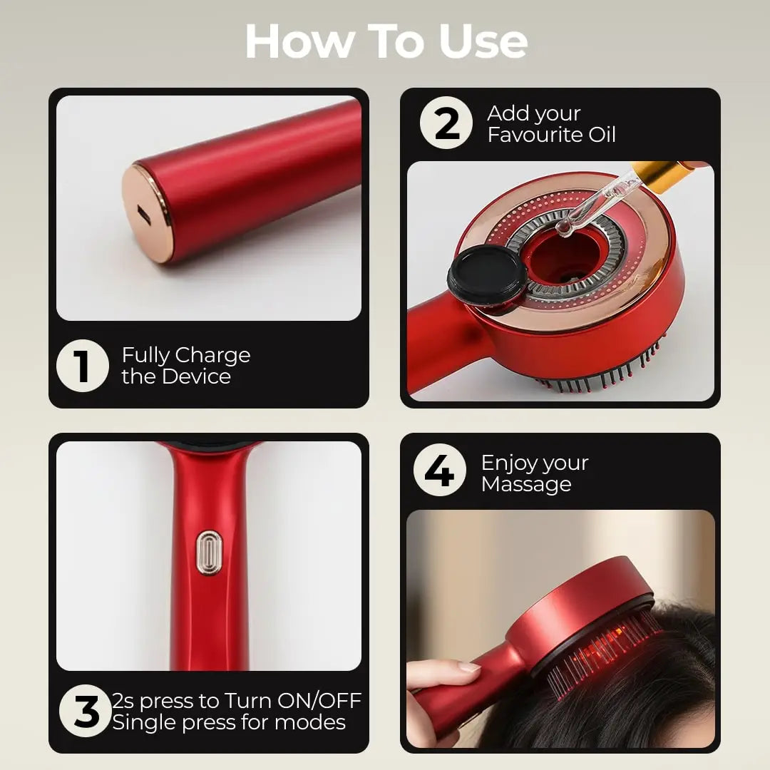 Zulfé Z3 - 3 in 1 Scalp Massager with Red Light Therapy