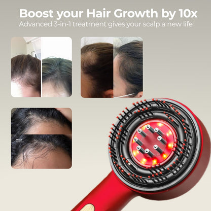 Zulfé Z3 - 3 in 1 Scalp Massager with Red Light Therapy